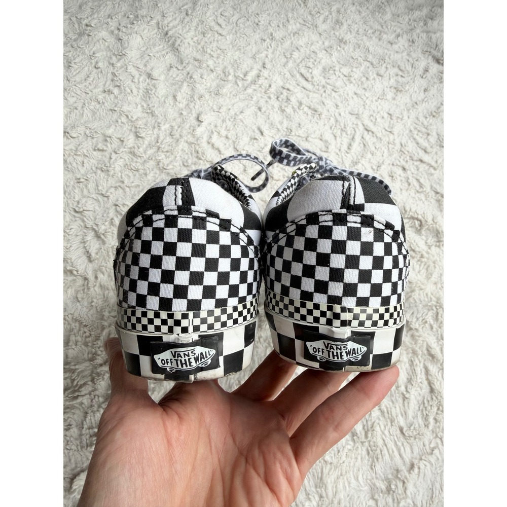 Vans Old Skool All Over Checkerboard Platform Sneakers Black True White 8 - Picture 6 of 11